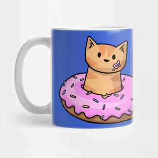 Ginger Cat in Donut Mug